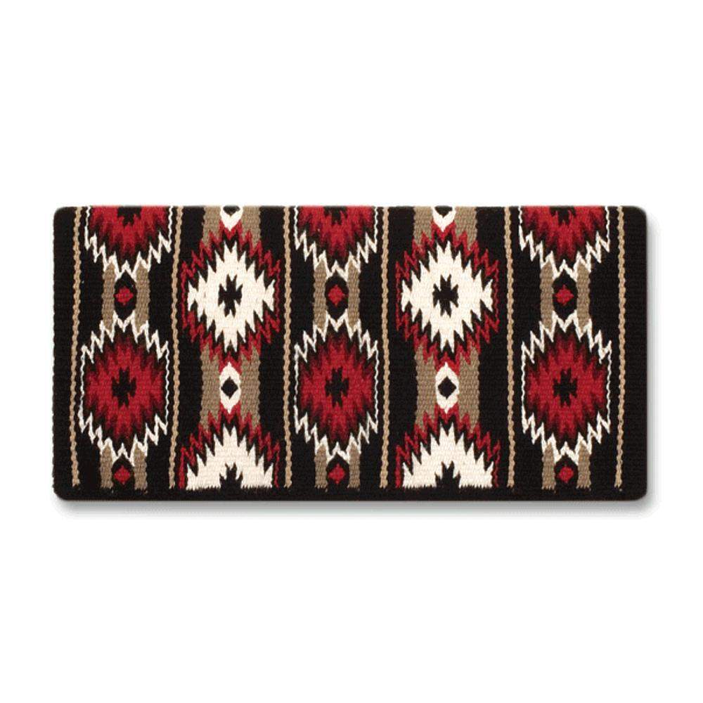 1463-13 Two X Two 38x34 New Zealand Wool Saddle Blanket RED TAN CREAM