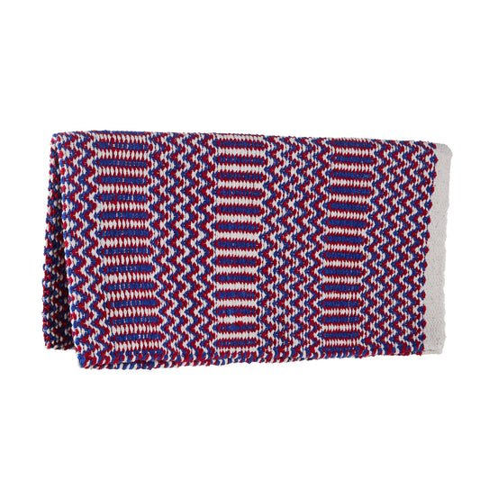 1340-76 Double Weave 32x64 Acrylic Blend Saddle Blanket Red White And Blue