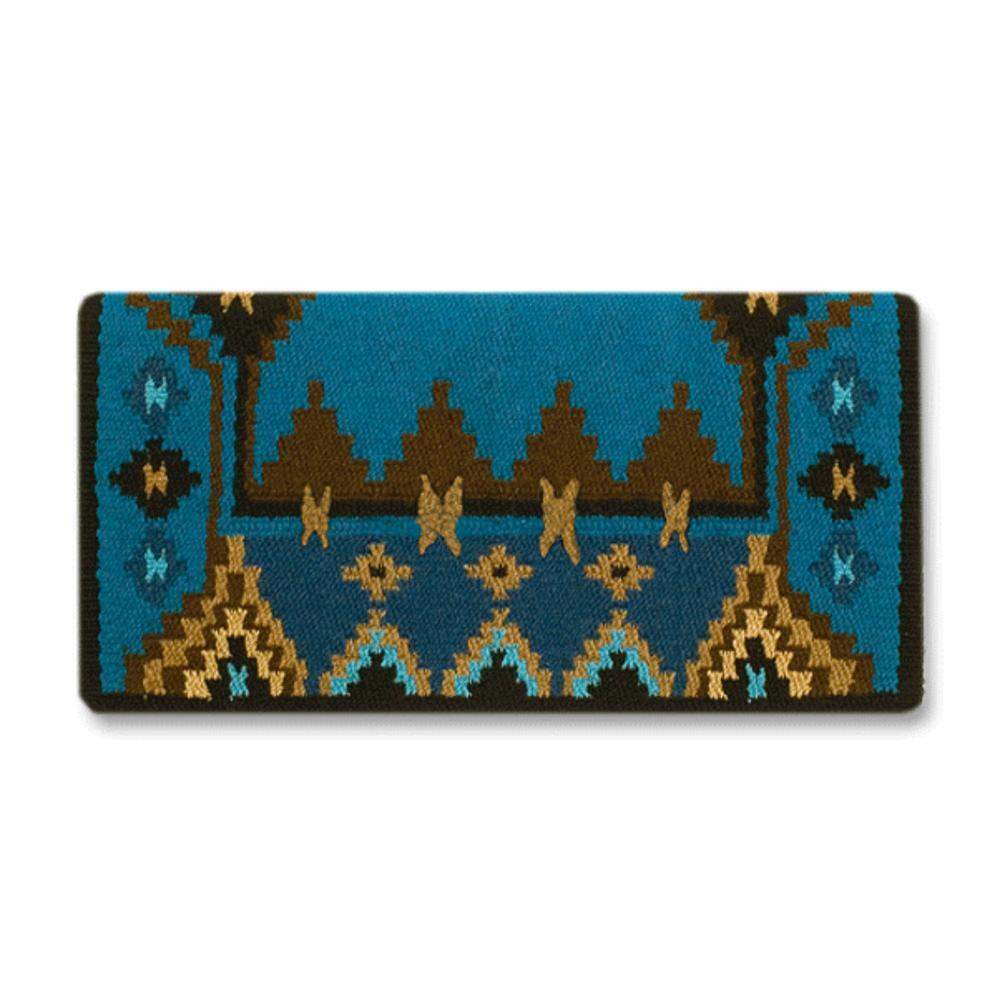1465-4 Enchanted Pines 38x34 New Zealand Wool Saddle Blanket TURQUOISE