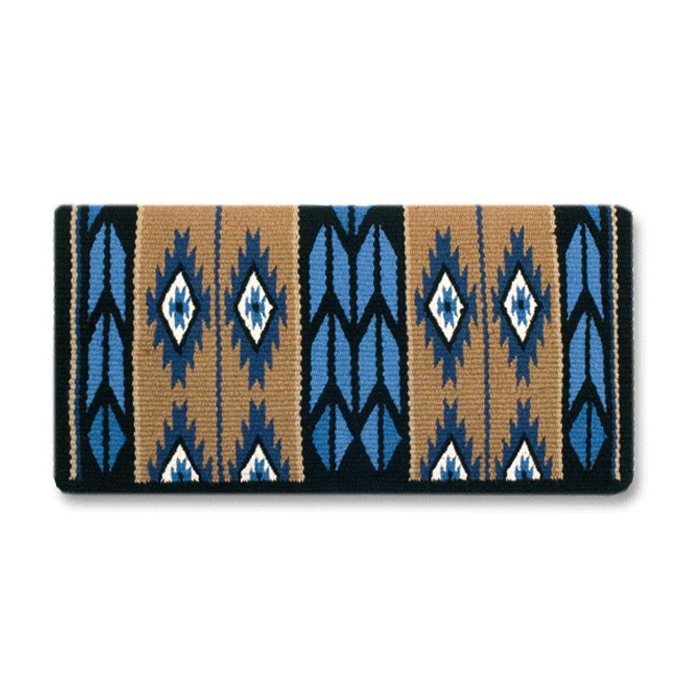 1466-3 Flying Eagle 38x34 New Zealand Wool Saddle Blanket BLUE