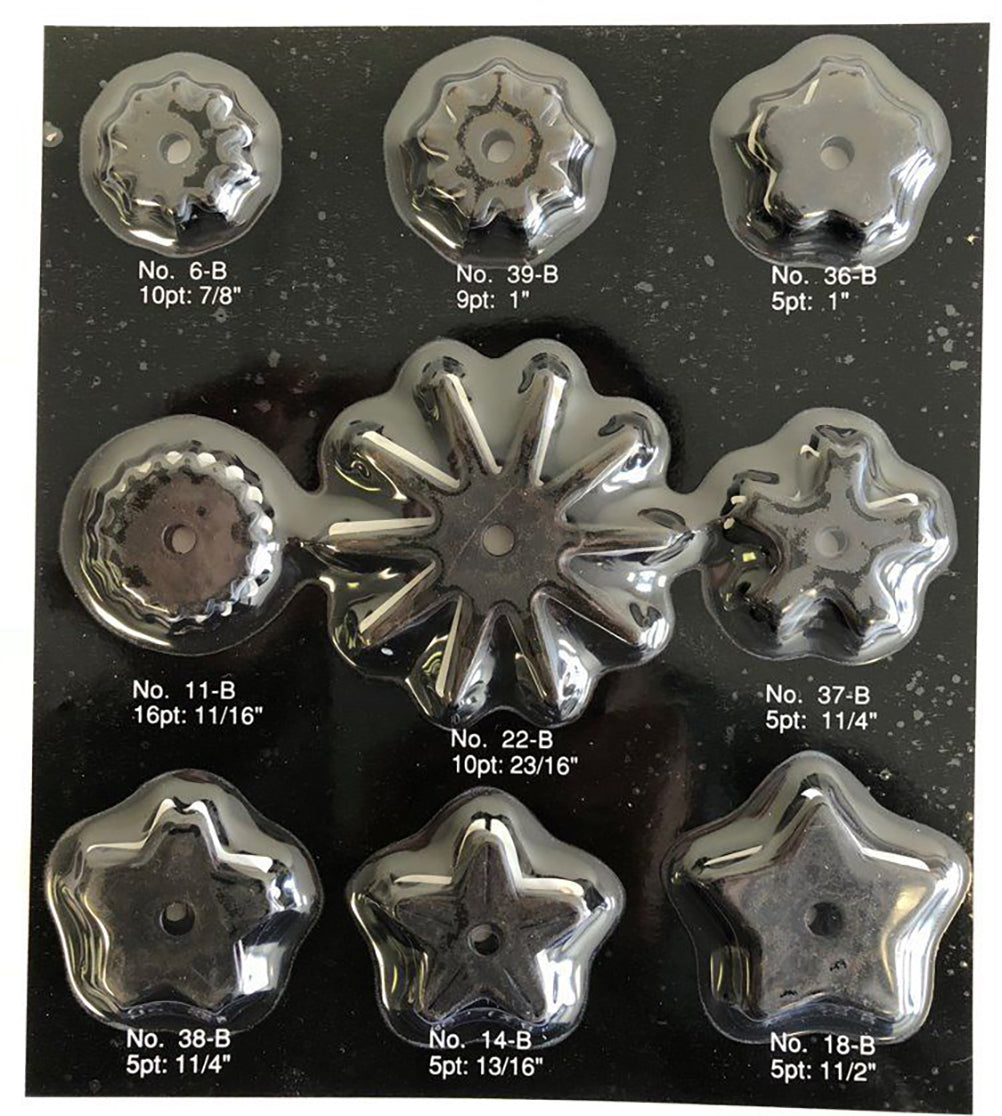 AJ Tack 9 Pairs Black Steel Rowel Card Pack