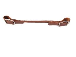USA Made Rolled Leather Adjustable Curb Strap