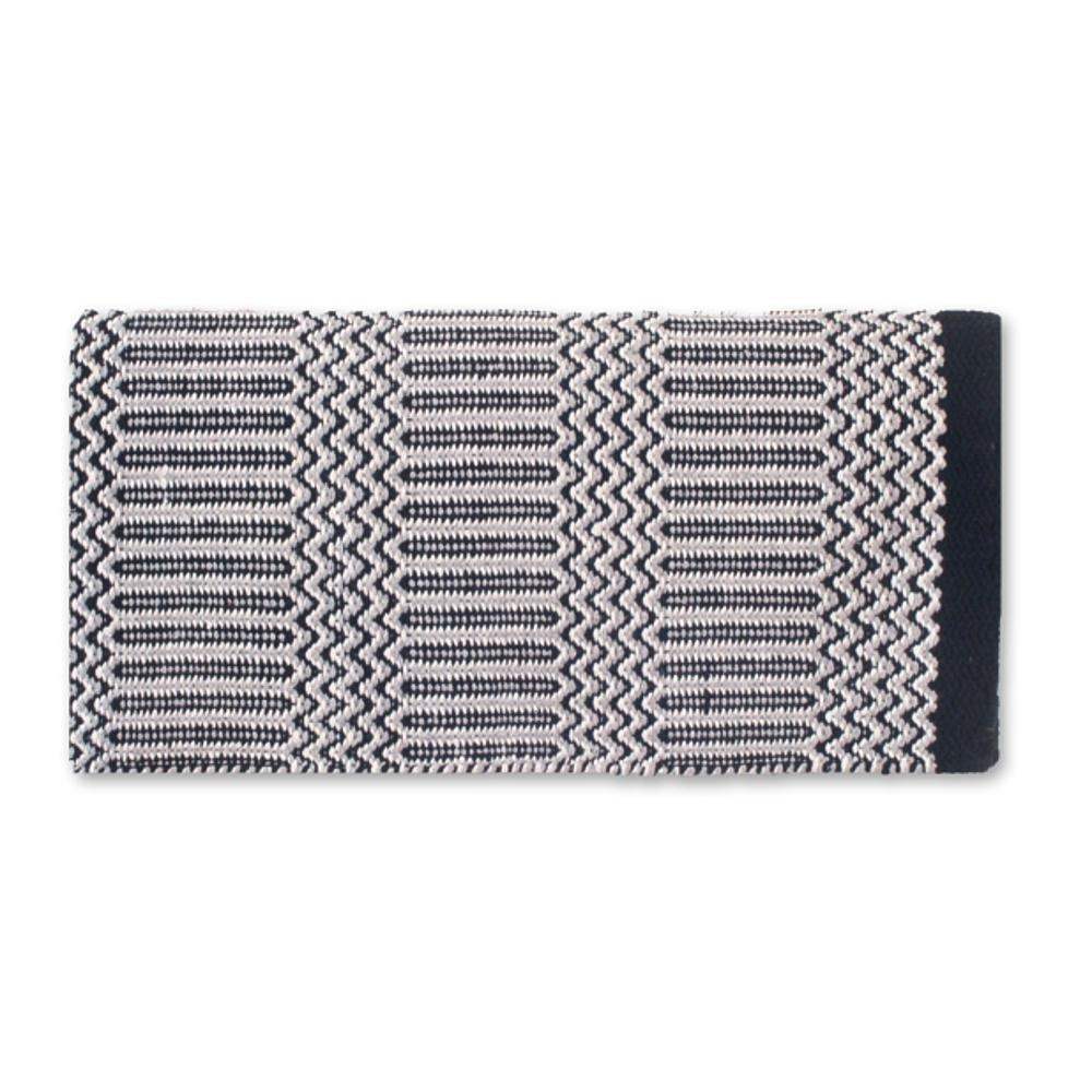 1340-2 Double Weave 32x64 Acrylic Blend Saddle Blanket Grey BLACK GREY