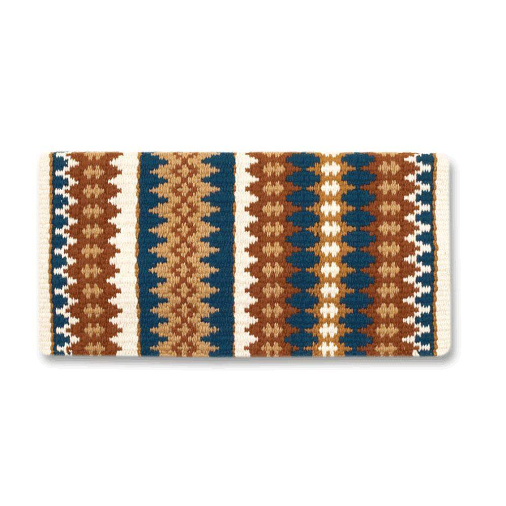 1455-19 Nova 38x34 New Zealand Wool Saddle Blanket TEAL TAN CREAM