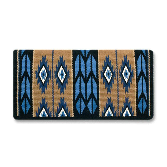 1466-3 Flying Eagle 38x34 New Zealand Wool Saddle Blanket BLUE