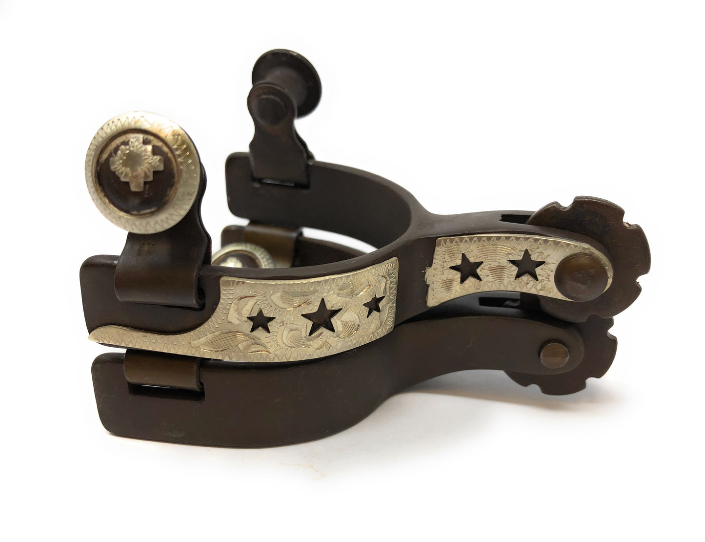 AJ Tack Baby Antique Brown Star Spurs