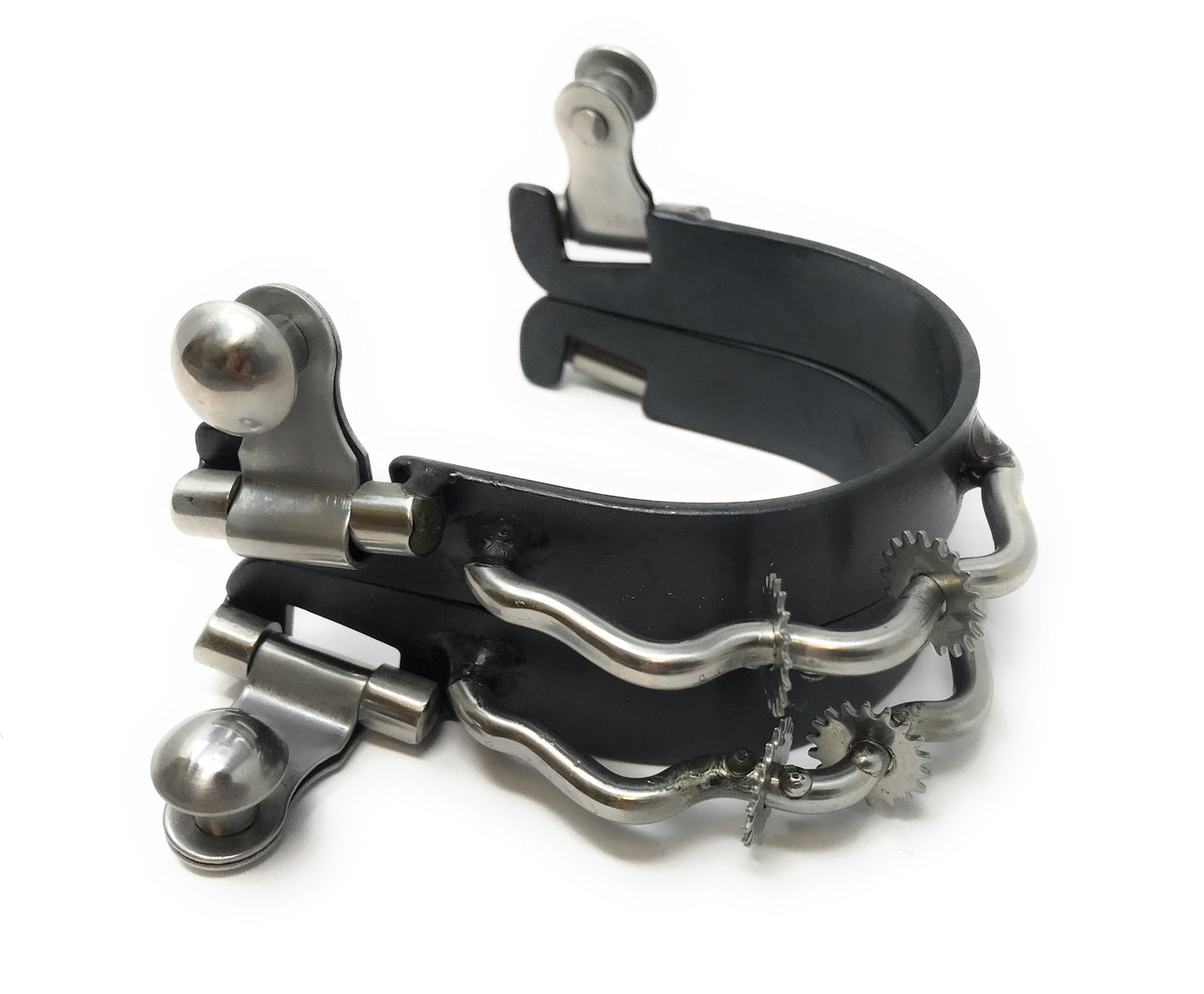 AJ Tack Ladies Black Bumper Spurs with Rowels
