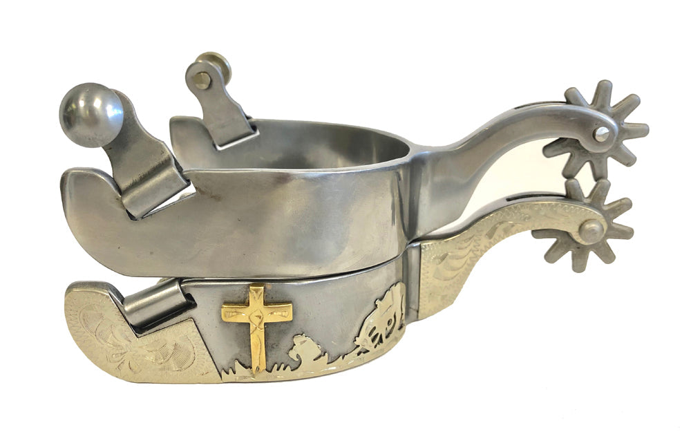 AJ Tack Men's Sweet Iron Praying Cowboys Spurs Package