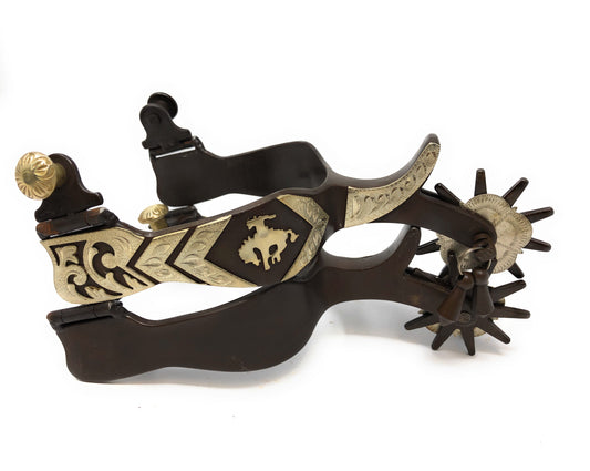 AJ Tack Men's Bucking Bronc Engraved Spurs