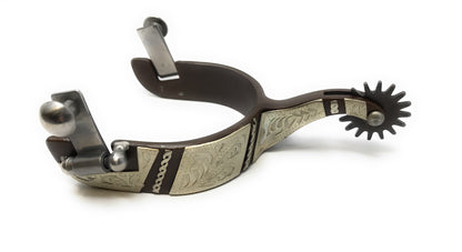 AJ Tack Men's Western Engraved Rock Grinder Spurs