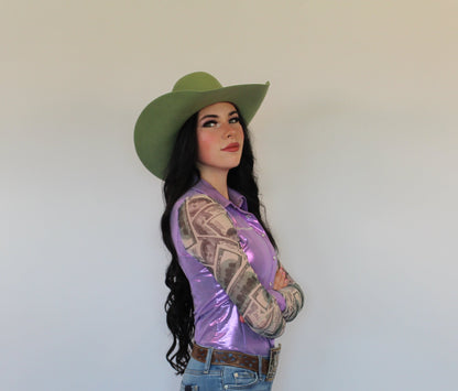 All In Mesh Sleeve Pearl Snap Rodeo Shirt