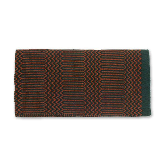 1340-12 Double Weave 32x64 Acrylic Blend Saddle Blanket Hunter Green And Rust