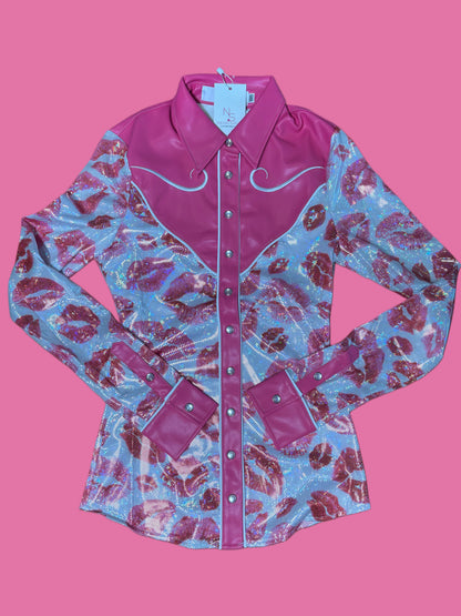 Girls Smooch & Spur Western Pearl Snap Rodeo Shirt