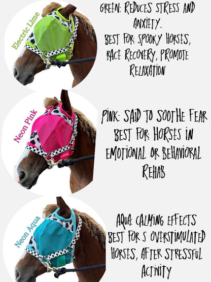 Smokin Spades Fly Mask - Neon Lime Green Mesh