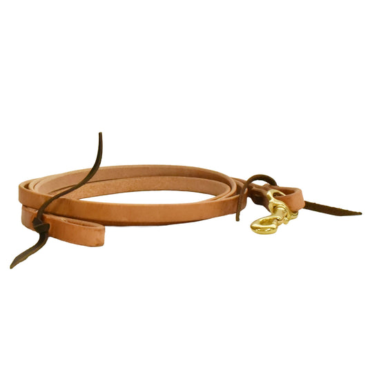 AJ Tack Harness Leather Flat Roper Reins - 5/8in x 8ft