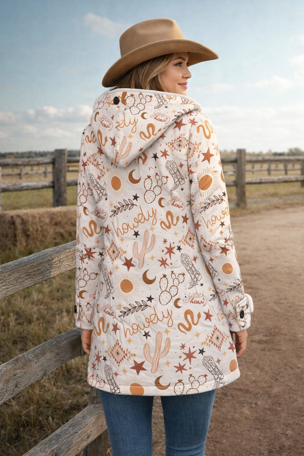 Yeehaw Howdy Hooded Coat