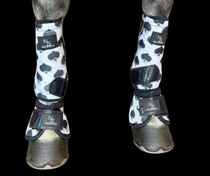 Smokin Spades Premium Protection No-Turn Bell Boots w/ Black Holographic Straps – 2 Pack