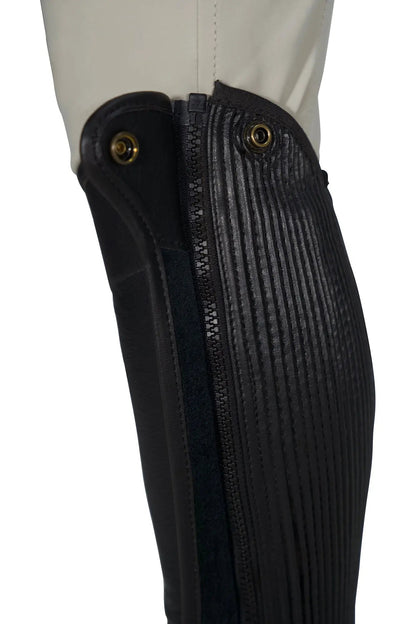 Grand Prix Elite Leather Kids Half Chaps, Black