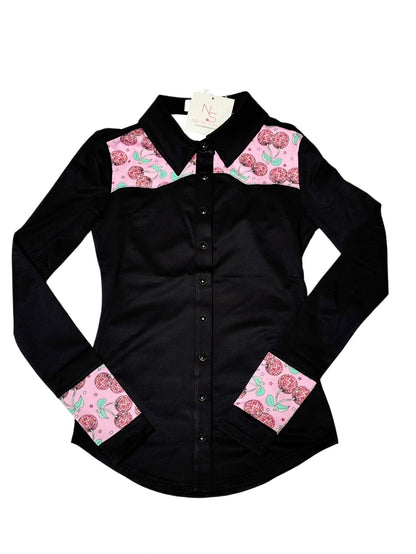 Cherry Groove Girls Western Pearl Snap Rodeo Shirt