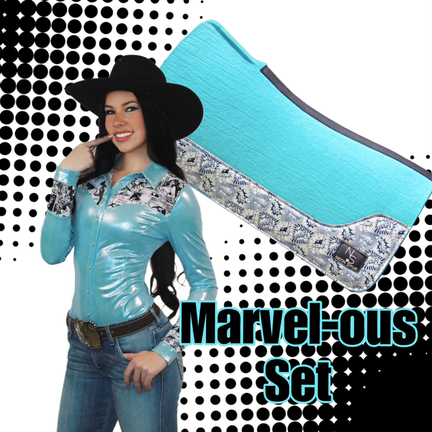 Girls Marvel-ous Metallic Pearl Snap Rodeo Shirt