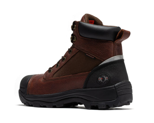 ROCKROOSTER Daviston 6 inch Brown Composite Toe Waterproof Work Boots AT872