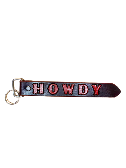 Discover the "Howdy" Handmade Leather Key Chains