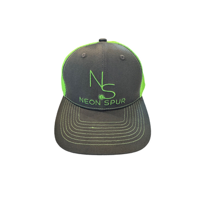 Neon Spur Emblem Lime and Gray Trucker Hat