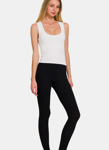 Cropped Lined Seamless Tank