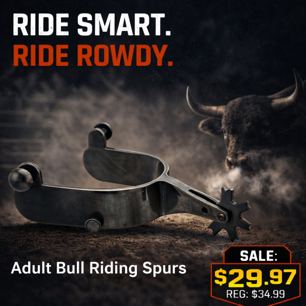 Bull Riding Spurs – Adult 22 Degree Offset Spurs for Control & Performance | Rowdy Rowels