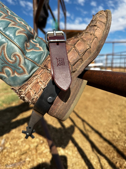 Jr Bull Riding Fold-Back Spur Straps – Youth Rodeo Leather Gear | Rowdy Rowels™