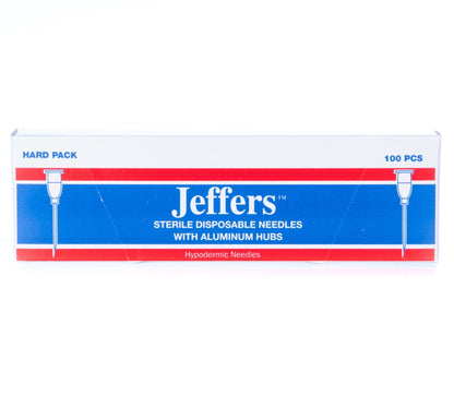 Jeffers Aluminum Hub Needles, Box of 100