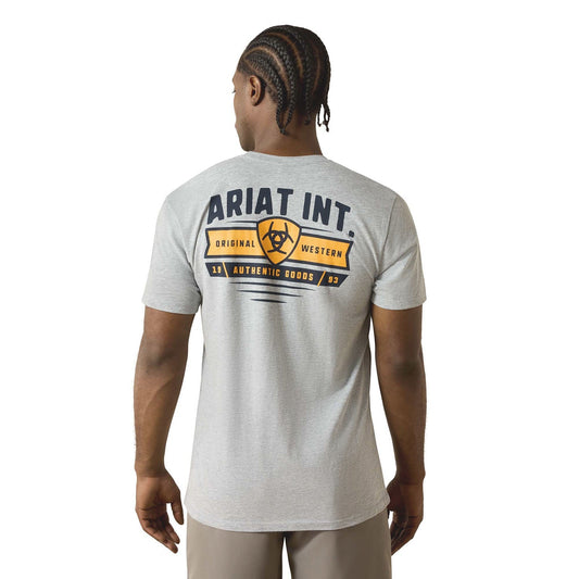 Ariat Mens Short Sleeve Shirt, Banner Badge Western Graphic Tee