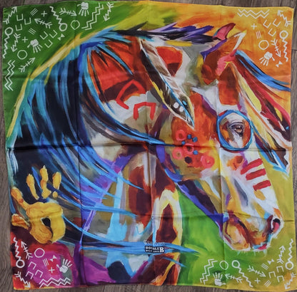 100% Silk Wild Rag War Horse by BB Wyatt a double b wild rags exclusive